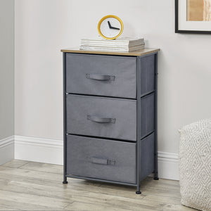 Commode met lades grijs stof en hout - 4 varianten