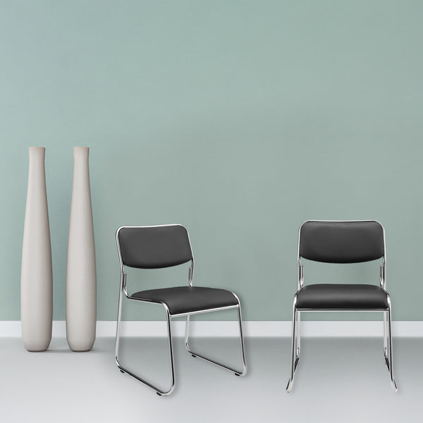 pro.tec Lot de 4 chaises de bureau similicuir