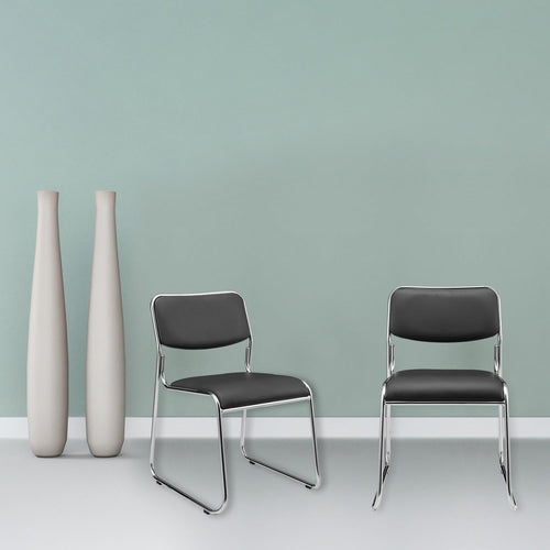 pro.tec Lot de 4 chaises de bureau similicuir