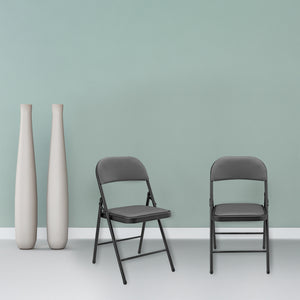Lot de 6 Chaises de Bureau Chaise de Conférence Chaise de Salon Pliante Chaise Visiteur Similicuir Métal Rembourré 46 cm x 80 cm x 50 cm [pro.tec]