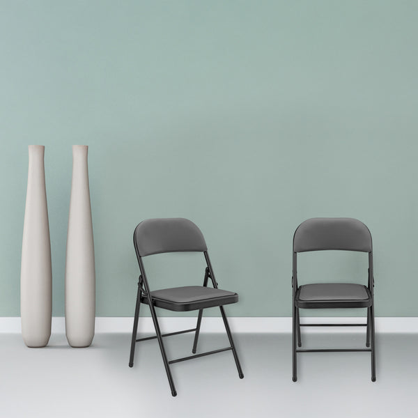 Lot de 6 Chaises de Bureau Chaise de Conférence Chaise de Salon Pliante Chaise Visiteur Similicuir Métal Rembourré 46 cm x 80 cm x 50 cm [pro.tec]