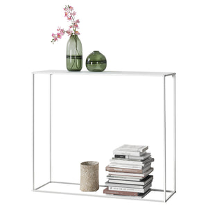 Console tafel sidetable metaal 95x110x32 cm wit mat