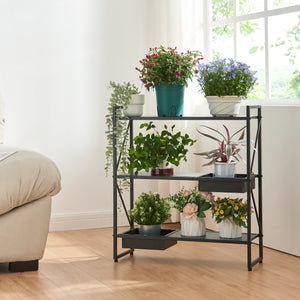 Étagère à plantes Berkelland métal noir [en.casa] - premiumXL