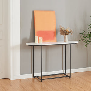 Consoletafel Nordfron 120x40x75 cm marmer, wit [en.casa] - premiumXL