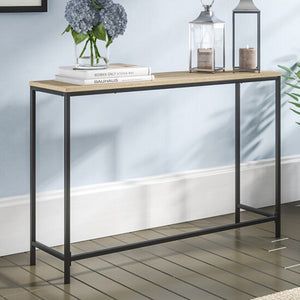 Table console Kronoby 80 x 100 x 30 cm noir / effet bois [en.casa]