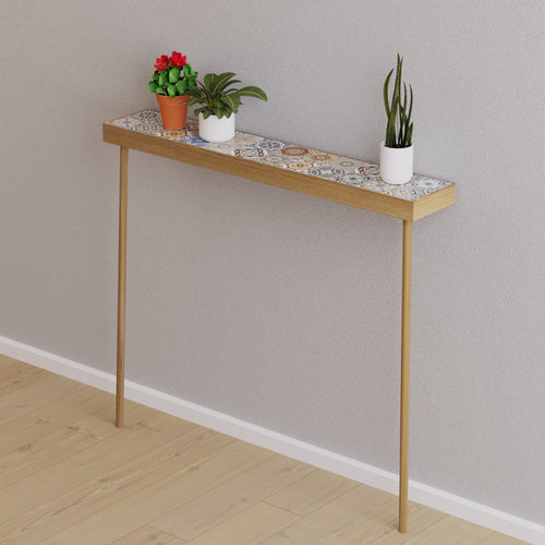 Table console Holmsland en bois 70 x 80 x 14 cm [en.casa]