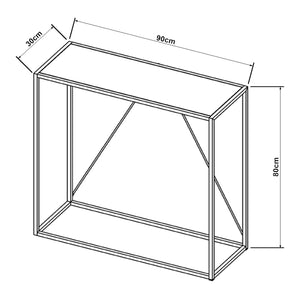 [en.casa] Console tafel Austevoll 90x30x80 cm staal - 2 varianten