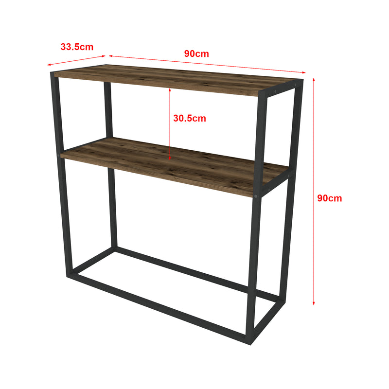 Croquis coté Table console Hemsedal avec surface de stockage 90 x 90 x 33,5 cm [en.casa]