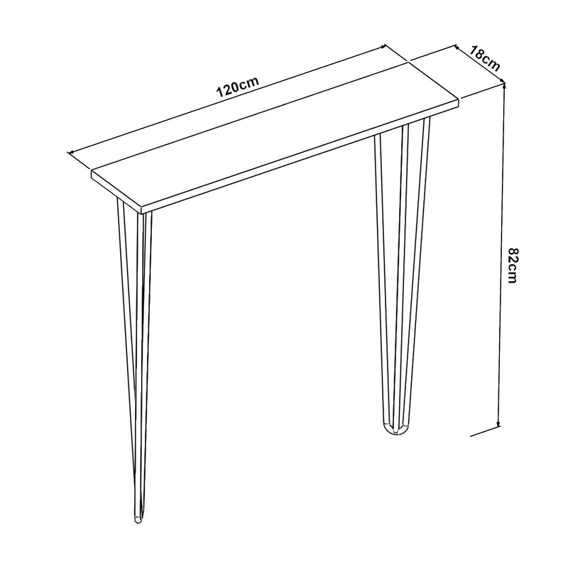 Maatschets [en.casa] Console tafel Kokemäki met pinpoten zwart - 2 varianten