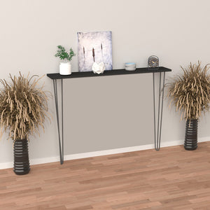 Table console Kokemäki à pieds épingle à cheveux noir [en.casa]