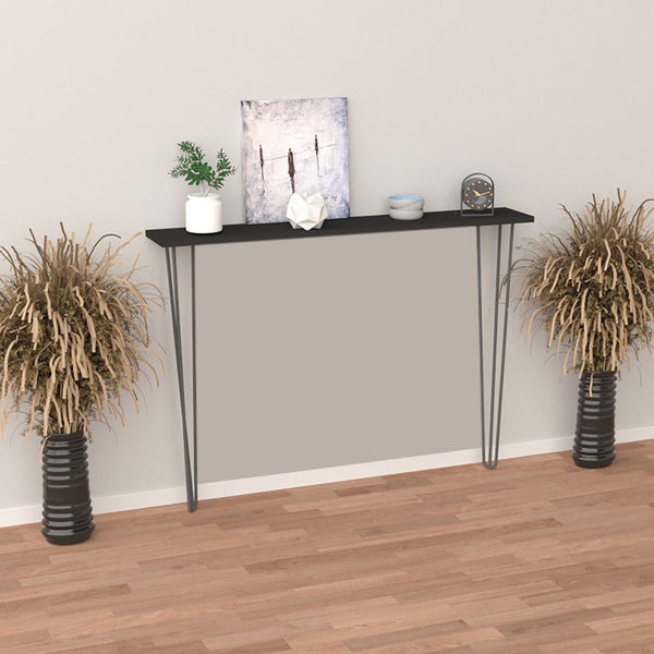 Table console Kokemäki à pieds épingle à cheveux noir [en.casa]