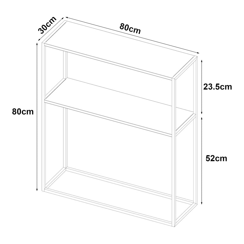 Croquis coté Table console Kuhmo 80 x 80 x 30 cm [en.casa]