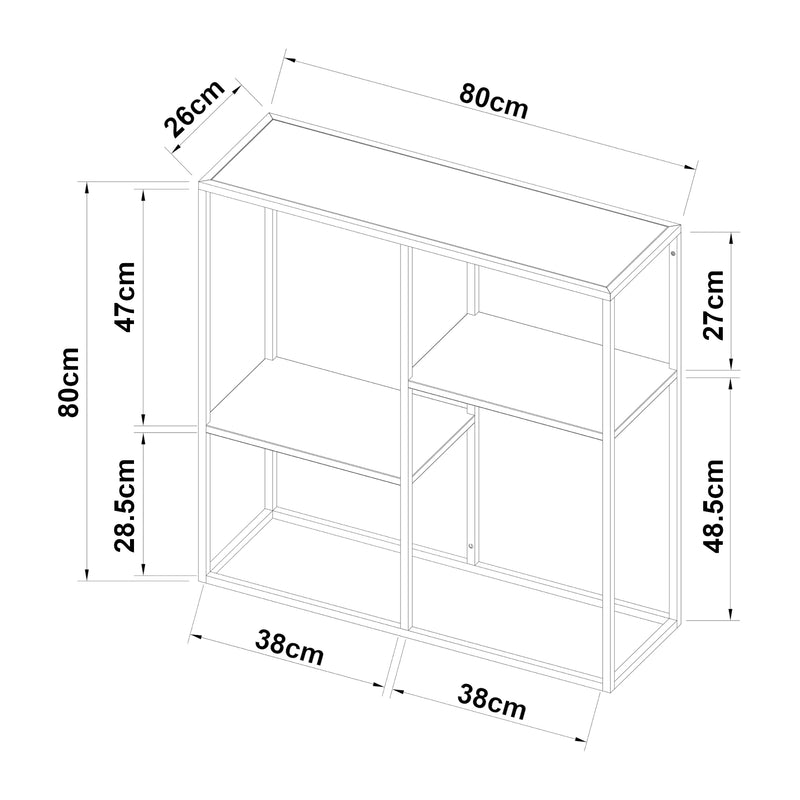 Maatschets [en.casa] Console tafel Strömstad sidetable 80x80x26 cm - 2 varianten