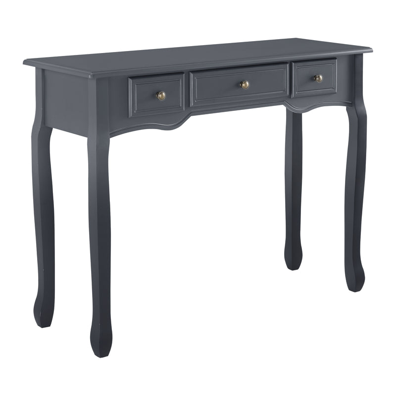 Croquis coté Table Console Hirschhorn avec 3 Tiroirs Plusieurs Couleurs 78 x 100 x 35 cm [en.casa]