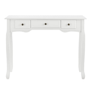 Console tafel sidetafel met 3 lades landelijk grenen en MDF 100x35x78 cm - 3 varianten