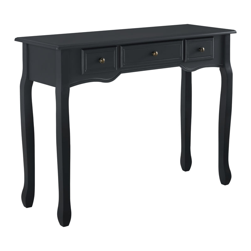 Maatschets Console tafel sidetafel met 3 lades landelijk grenen en MDF 100x35x78 cm - 3 varianten