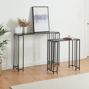 Table console Ørsta lot de 2 noir [en.casa] - premiumXL
