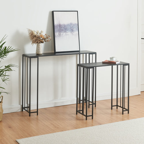 Table console Ørsta lot de 2 noir [en.casa] - premiumXL