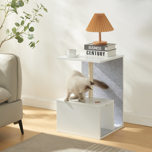 Table d’appoint avec griffoir Masfjorden blanc [en.casa] - premiumXL