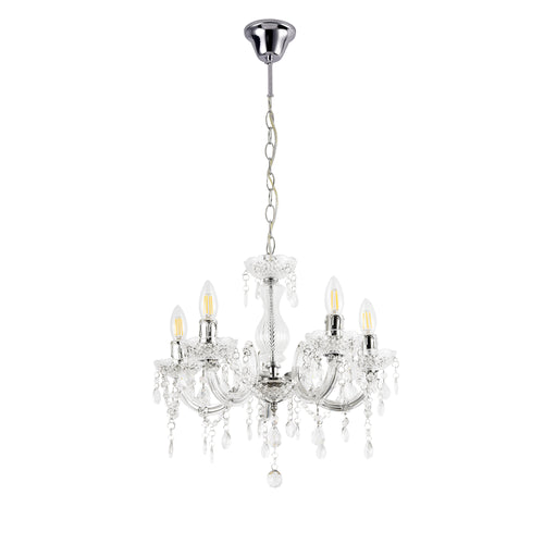 Kroonluchter Weimar 5x E14 Ø35 x 145 cm Kristal/Wit lux.pro - premiumXL