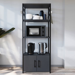 Étagère de cuisine Arhuni 139 x 56 x 30 cm noir [en.casa]