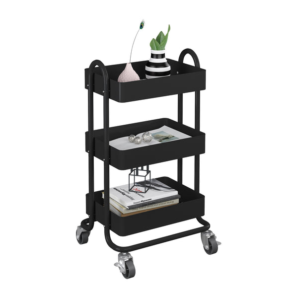 Chariot de service Pyhäntä à 3 paniers acier 79 x 46 x 35 cm [en.casa]