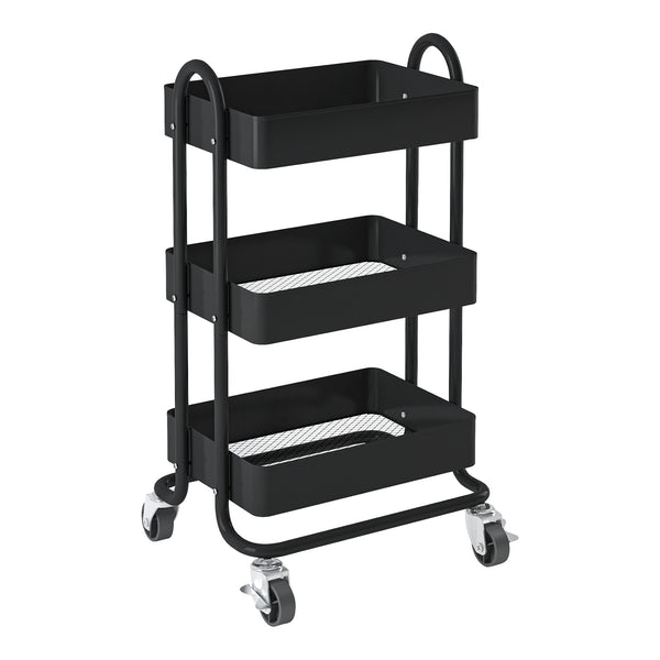 Chariot de service Pyhäntä à 3 paniers acier 79 x 46 x 35 cm [en.casa]