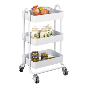 Chariot de service Pyhäntä à 3 paniers acier 79 x 46 x 35 cm [en.casa]