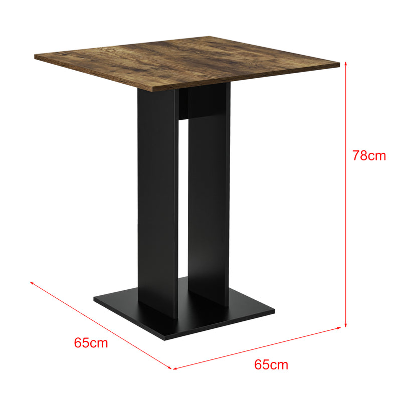Croquis coté Table à Manger de Forme Carrée Table Design pour Salle à Manger Cuisine Salon Panneau de Particules Mélaminé 65 x 65 x 78 cm [en.casa]