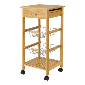 [en.casa] Keukentrolley Stenungsund bamboe 76x36x36 cm houtkleurig