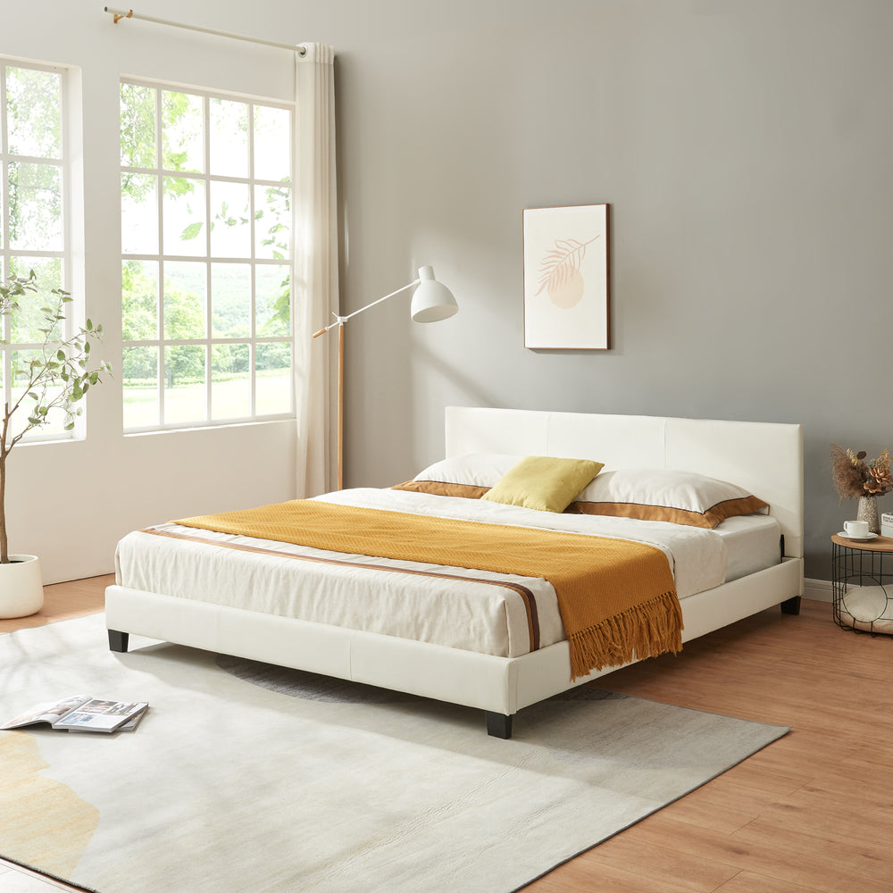 Kunstleren bed 180x200 cm Wit Corium - premiumXL
