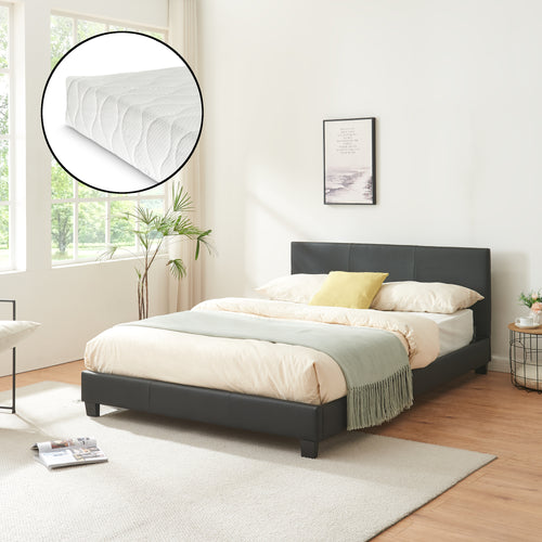 Lit en similicuir avec matelas revêtement similicuir Corium - premiumXL