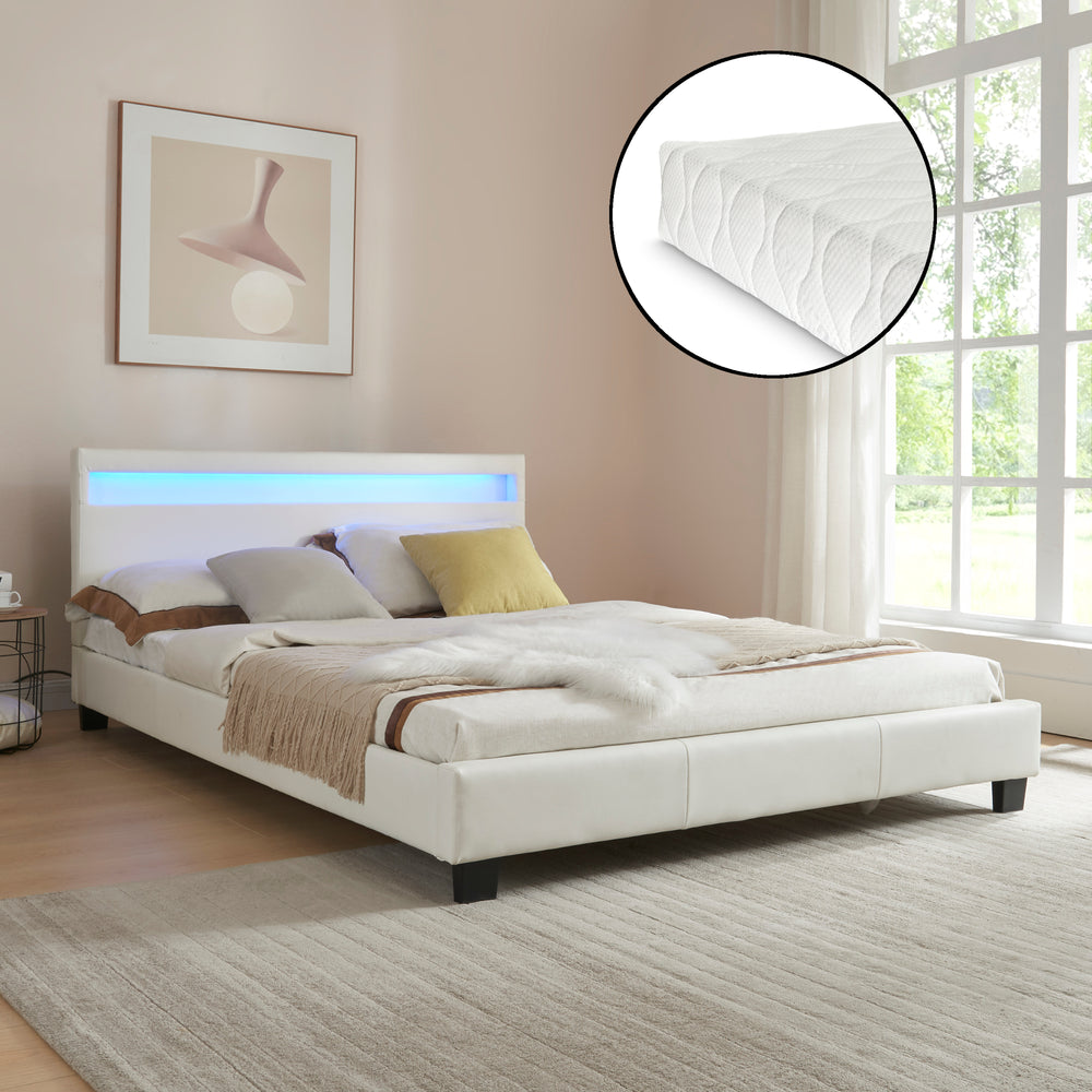 Polsterbett Paris LED RGB verlichting koudschuimmatras in verschillende uitvoeringen Corium - premiumXL