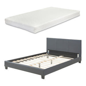 Corium sommier tapissier avec matelas (140 / 160 / 180 / 200x200cm)(7 couleurs)(mousse froide) - avec cuir-synthétique / housse cuir-synthétique / modèrne / avec  sommier à lattes /
