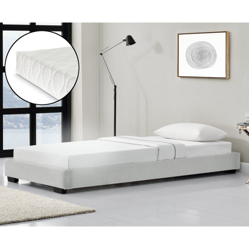 Lit Moderne Rembourré avec Similicuir avec Matelas Corium 