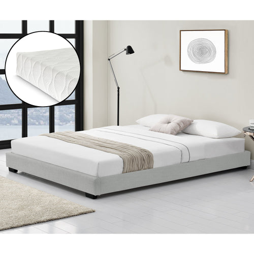Lit Moderne Rembourré avec Similicuir avec Matelas Corium 