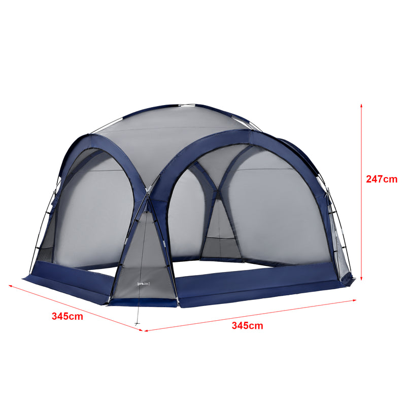 Maatschets [pro.tec] Paviljoen Grästorp met LED-verlichting 345x345x247 cm - 3 varianten