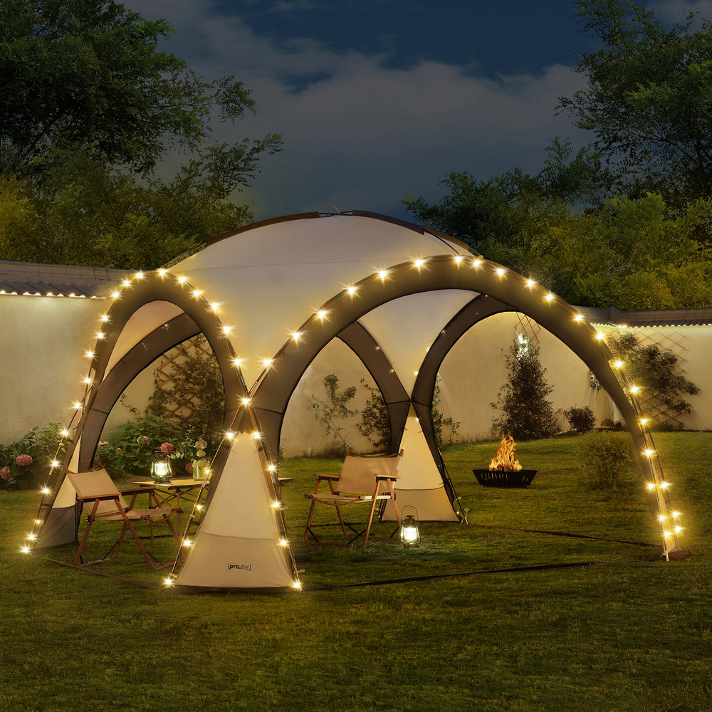 [pro.tec] Paviljoen Grästorp met LED-verlichting 345x345x247 cm - 3 varianten