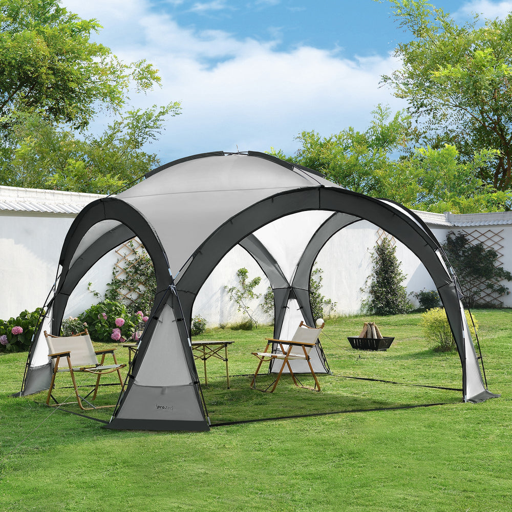 [pro.tec] Paviljoen Grästorp met LED-verlichting 345x345x247 cm - 3 varianten