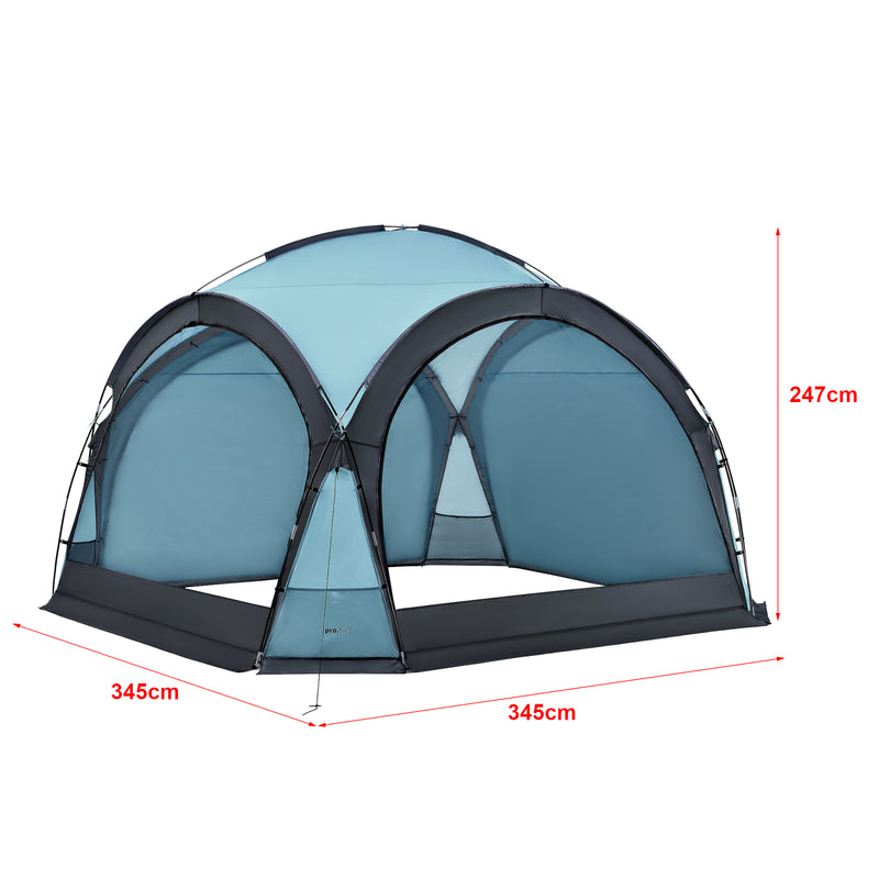 Maatschets [pro.tec] Paviljoen Grästorp met LED-verlichting 345x345x247 cm - 3 varianten