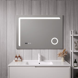 Miroir de salle de bain LED Chambave couleur argentée en différentes tailles [pro.tec] - premiumXL