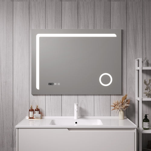 Miroir de salle de bain LED Chambave couleur argentée en différentes tailles [pro.tec] - premiumXL