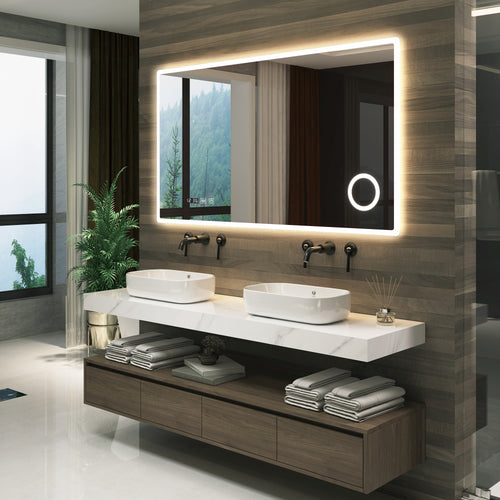 Miroir de salle de bain LED Racale blanc en différentes tailles [pro.tec] - premiumXL