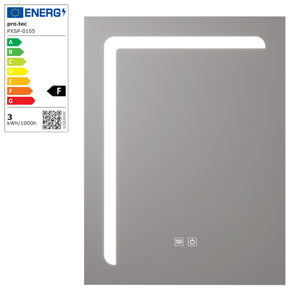 [pro.tec] Spiegel Chambave met LED verlichting zilverkleurig - 4 varianten