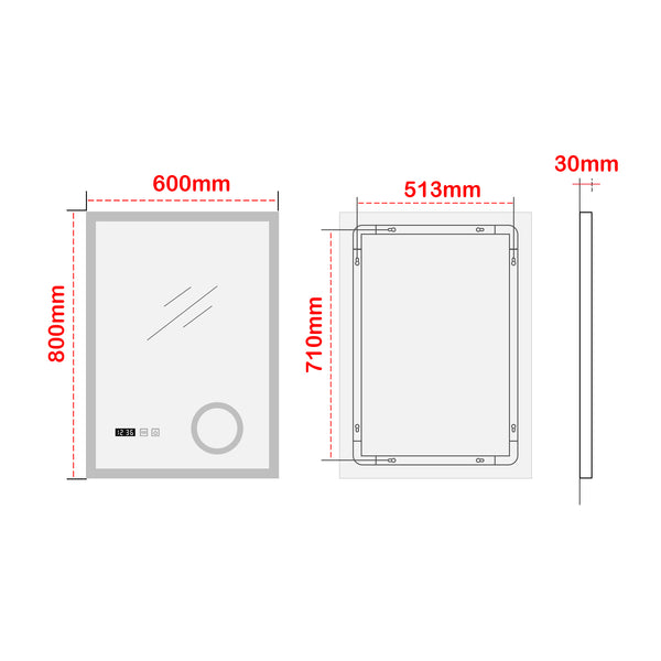 Miroir LED Lizzano pour salle de bain blanc pro.tec