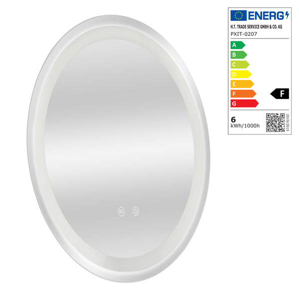 [pro.tec] LED spiegel rond Maratea zilverkleurig - 4 varianten