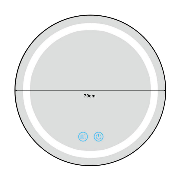 [pro.tec] LED spiegel rond Maratea zilverkleurig - 4 varianten