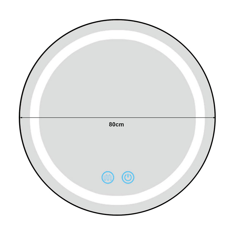 Croquis coté Miroir LED Maratea argent pro.tec