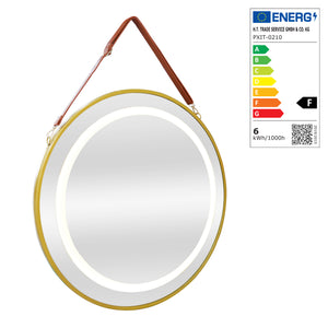 [pro.tec] LED spiegel Picerno rond goudkleurig - 4 varianten