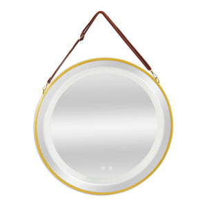 [pro.tec] LED spiegel Picerno rond goudkleurig - 4 varianten